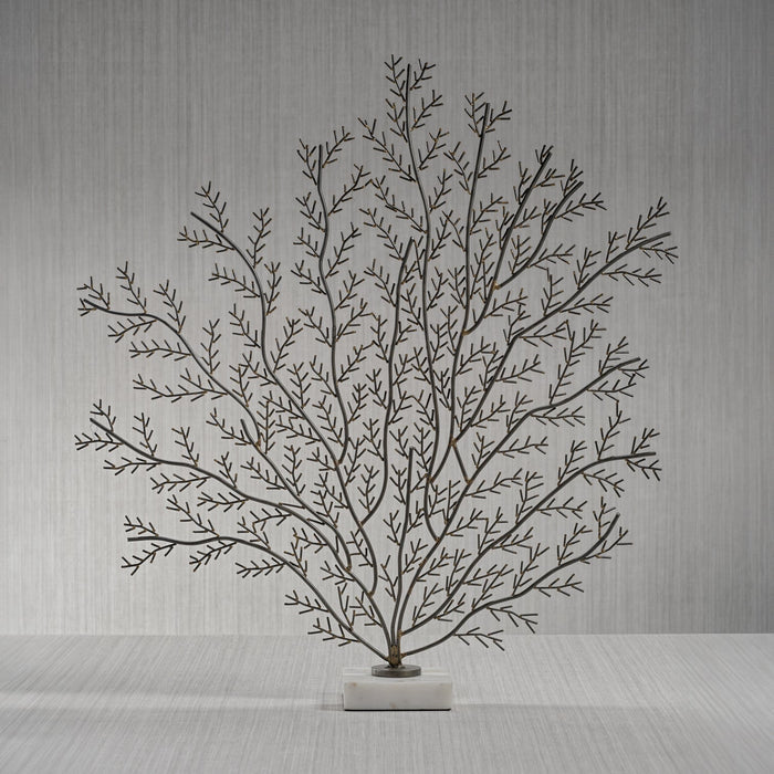 Coral Branch Metal Sculpture on Marble Base - Decorative Accessories by Carlyle Avenue