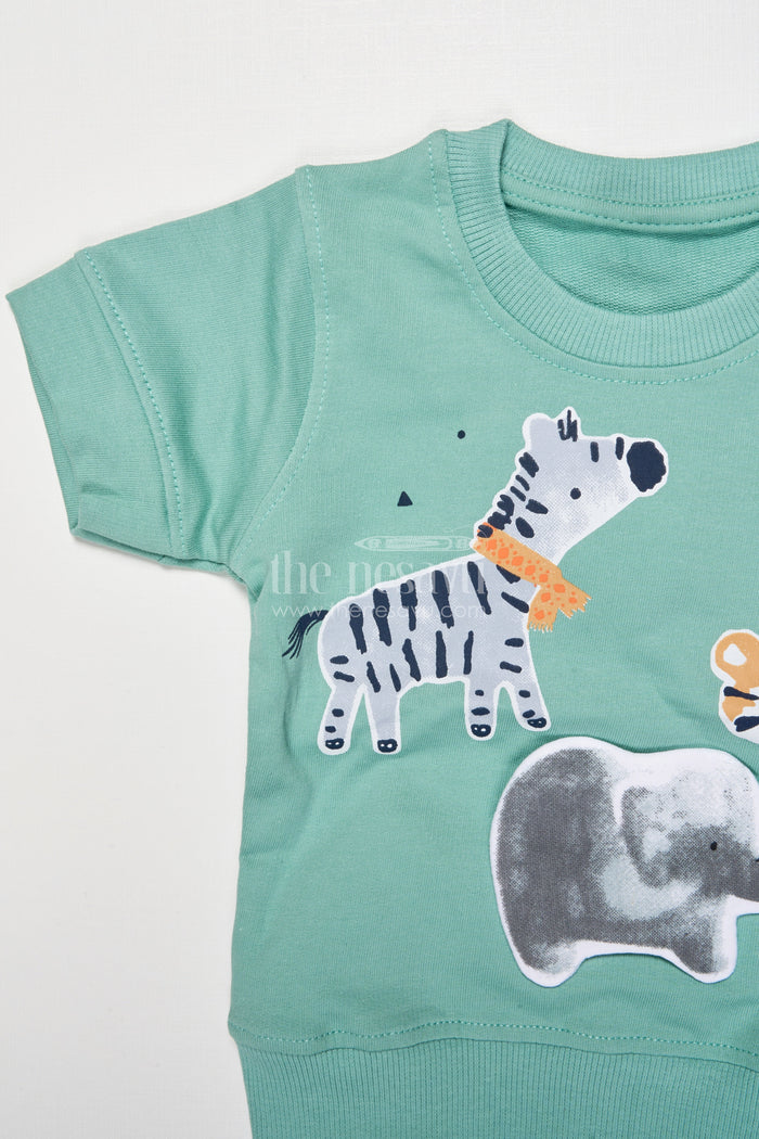 The Nesavu Boys Casual Set Cotton Casual Set for Toddler Boys’ Play and Daily Wear Nesavu Nesavu toddler boys cotton casual set printed top shorts play everyday wear