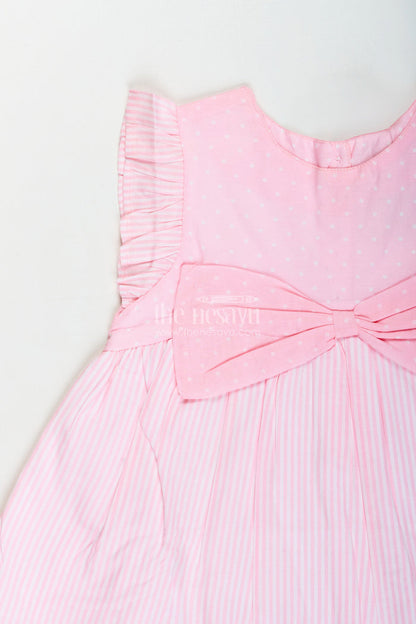 The Nesavu Girls Cotton Frock Cotton Frock for Baby Girls with Bow Design for Everyday Twirls and Outings Nesavu Nesavu baby girl cotton frock ruffles bow  ideal birthdays playdates daily outings