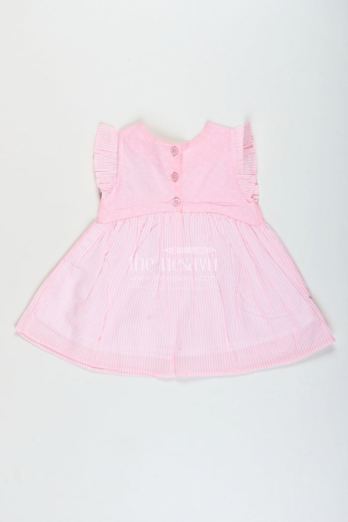 The Nesavu Girls Cotton Frock Cotton Frock for Baby Girls with Bow Design for Everyday Twirls and Outings Nesavu Nesavu baby girl cotton frock ruffles bow  ideal birthdays playdates daily outings