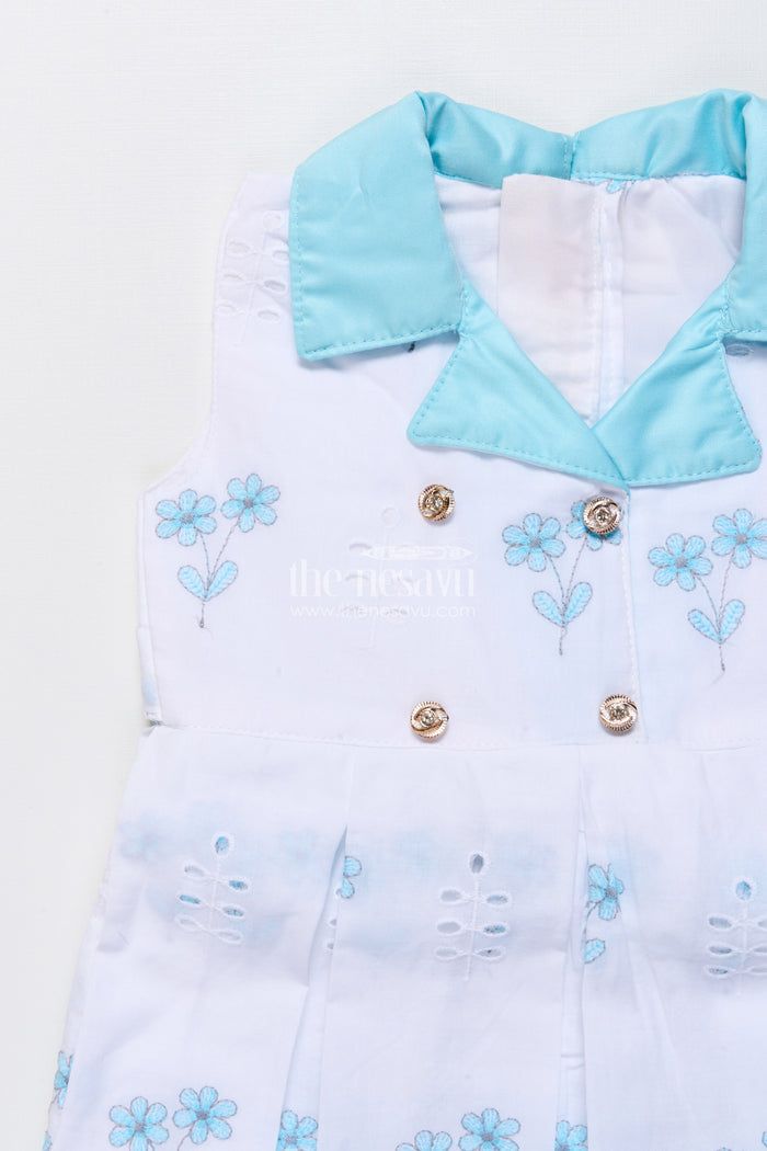 The Nesavu Girls Cotton Frock Cotton Frock for Baby Girls with Embroidery for Summer Outings and Playdates Nesavu Nesavu baby girl cotton frock hakoba embroidery playdates summer comfort