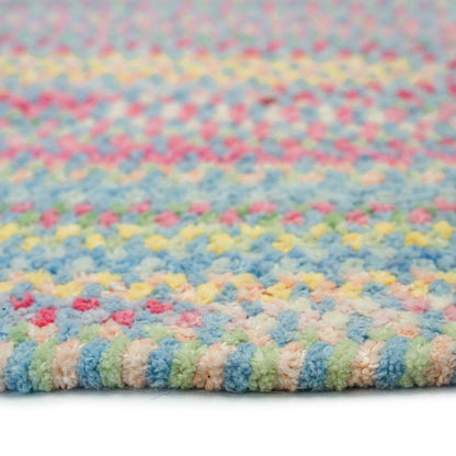 Cutting Garden Blue Bell Braided Rug Oval image