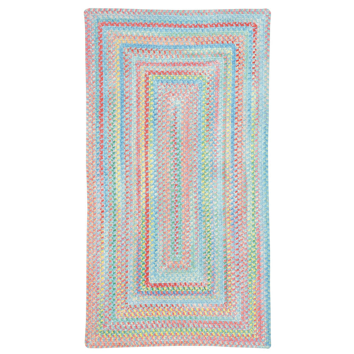 Cutting Garden Blue Bell Braided Rug Concentric Rectangle image