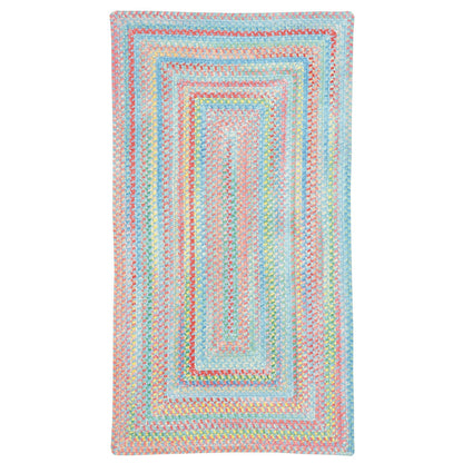 Cutting Garden Blue Bell Braided Rug Concentric Rectangle image