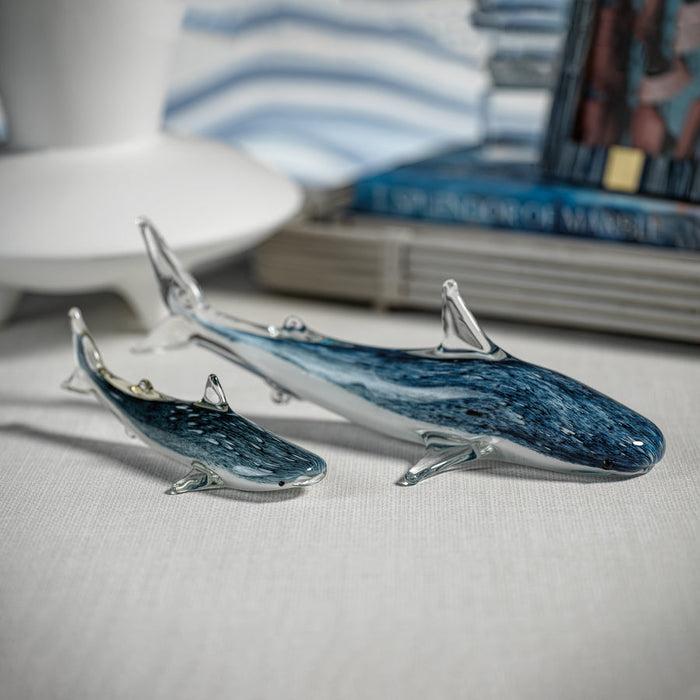 Decorative Glass Blue Shark - Decorative Accessories by Carlyle Avenue