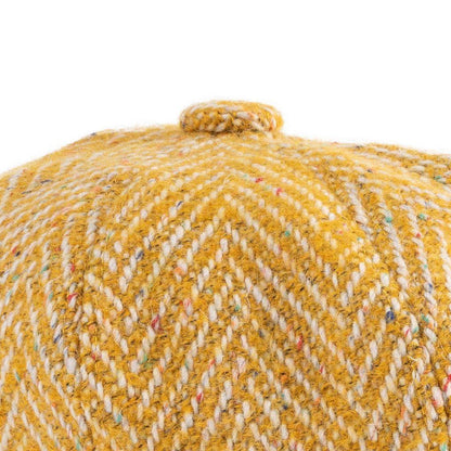 Donegal Herringbone Baker Boy Cap in Yellow | Heritage Traditions