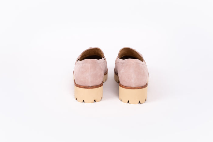 Back view of Dorothy Loafers in Blush. Available in Larger womens sizes UK 8-12