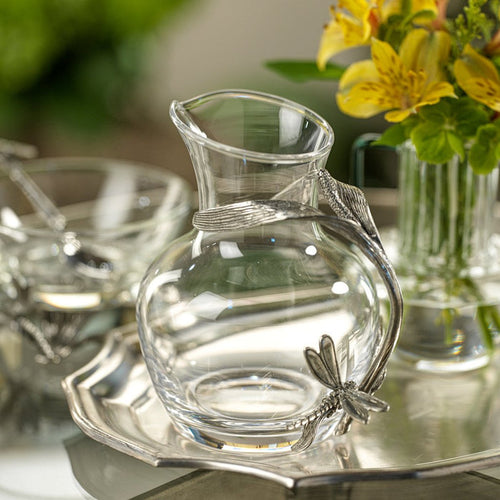 Dragonfly Pewter & Glass Carafe - Drinkware by Carlyle Avenue