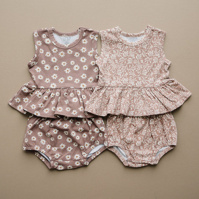 Dusty Rose Vines Peplum Set