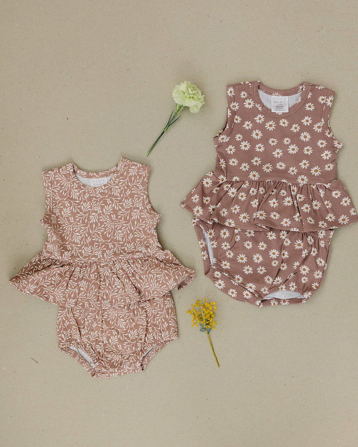 Dusty Rose Vines Peplum Set