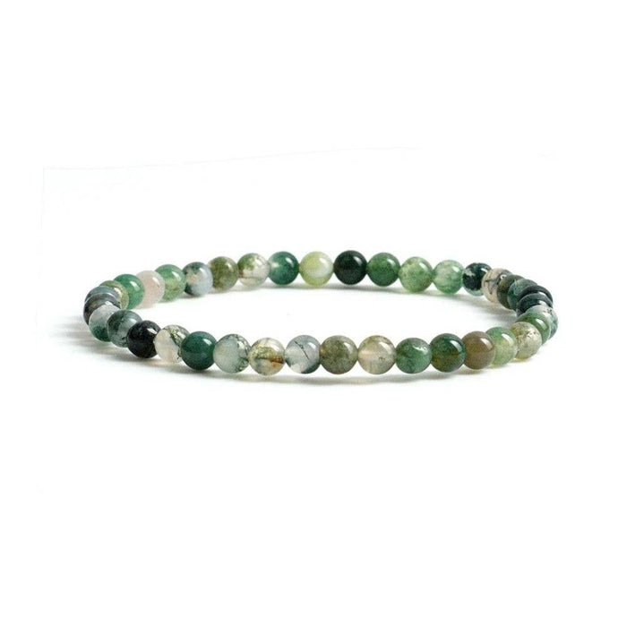 Earths Elements Wholesale - Crystal Bracelet - 4mm Moss Agate, pack of 5