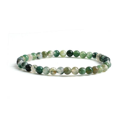 Earths Elements Wholesale - Crystal Bracelet - 4mm Moss Agate, pack of 5