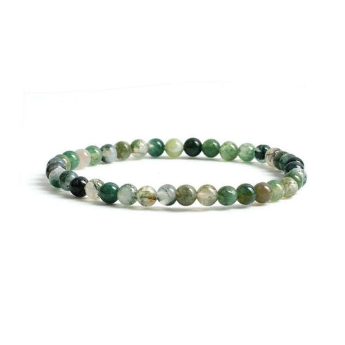 Earths Elements Wholesale - Crystal Bracelet - 4mm Moss Agate, pack of 5