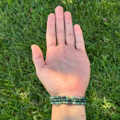 Earths Elements Wholesale - Crystal Bracelet - 4mm Moss Agate, pack of 5