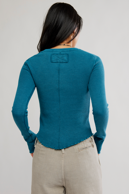 Easy Does It Long Sleeve Tee in Still Sea