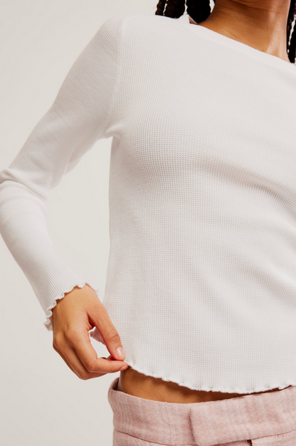 Easy Does It Long Sleeve Tee in White