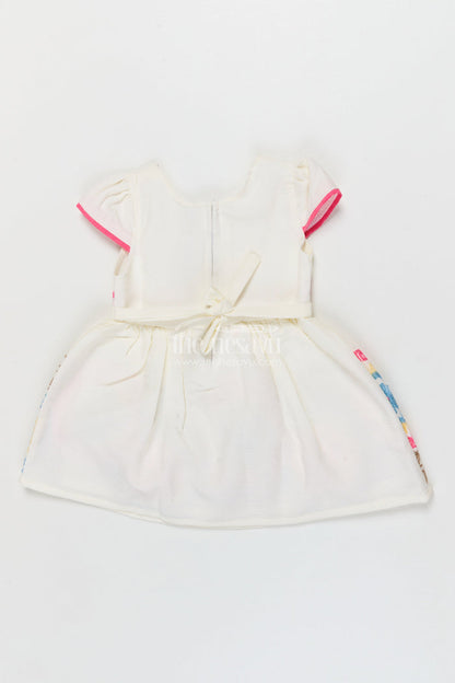 The Nesavu Girls Cotton Frock Embroidered Cotton Frock for Toddler Girls' Day Outings and Events Nesavu Nesavu toddler girl cotton frock with embroidery for birthdays and festive family outings