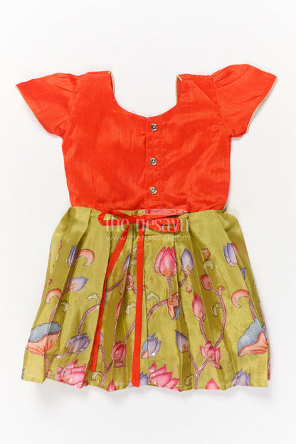 The Nesavu Silk Embroidered Frock Embroidered Silk Frock for Baby Girls for Birthday and School Celebrations Nesavu Nesavu embroidered silk frock for baby girls with floral art skirt – perfect for birthdays and ethnic day events