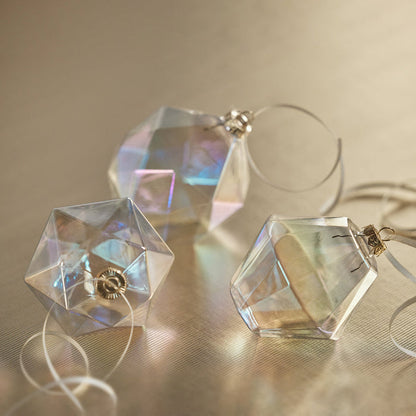 Faceted Glass Ornament - Clear Luster - Ornaments by Carlyle Avenue
