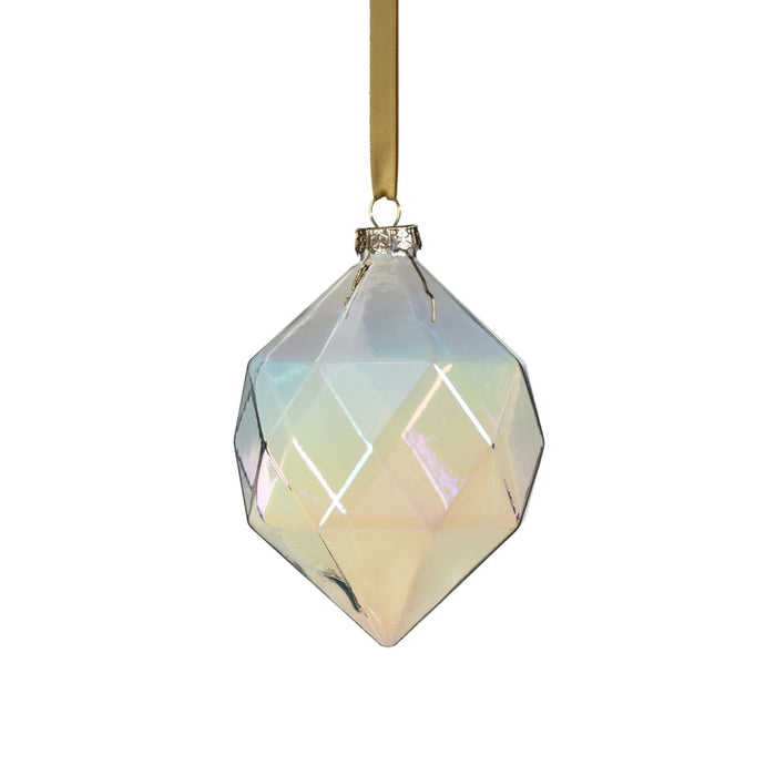 Faceted Glass Ornament - Clear Luster - Ornaments by Carlyle Avenue
