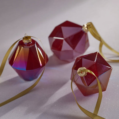 Faceted Glass Ornament - Red Luster - Ornaments by Carlyle Avenue