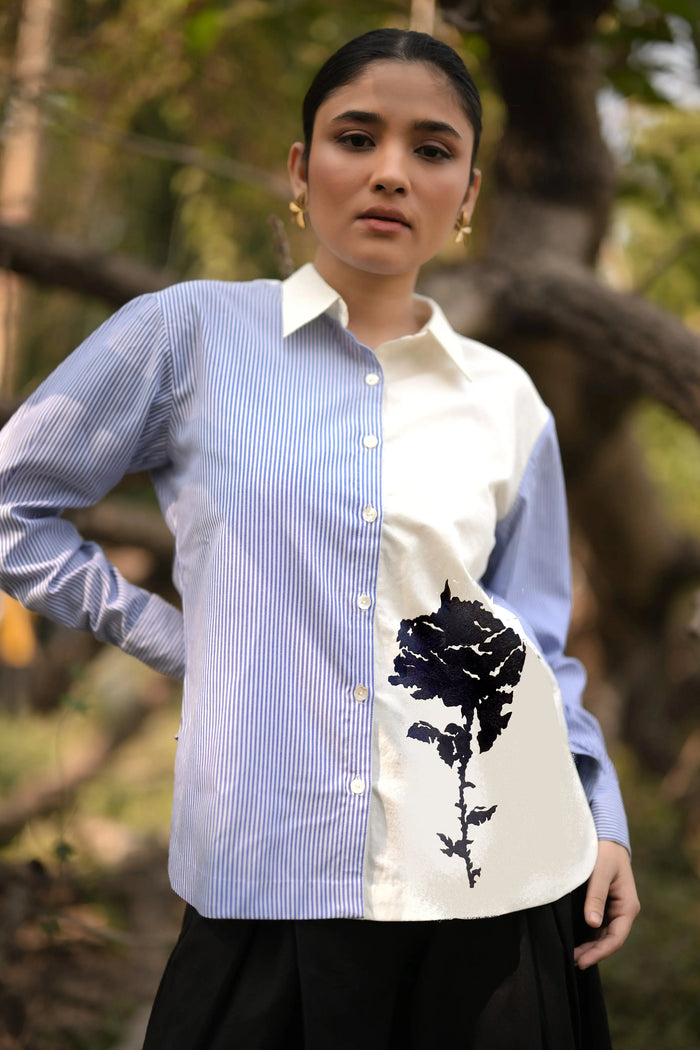 FERN STRIPED EMBROIDERED SHIRT Bloome