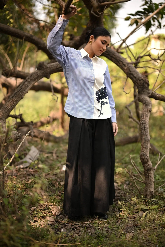 FERN STRIPED EMBROIDERED SHIRT Bloome