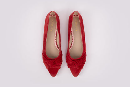 Aerial view of Fifi Flats in Red, women's shoes available in European sizes 42-46