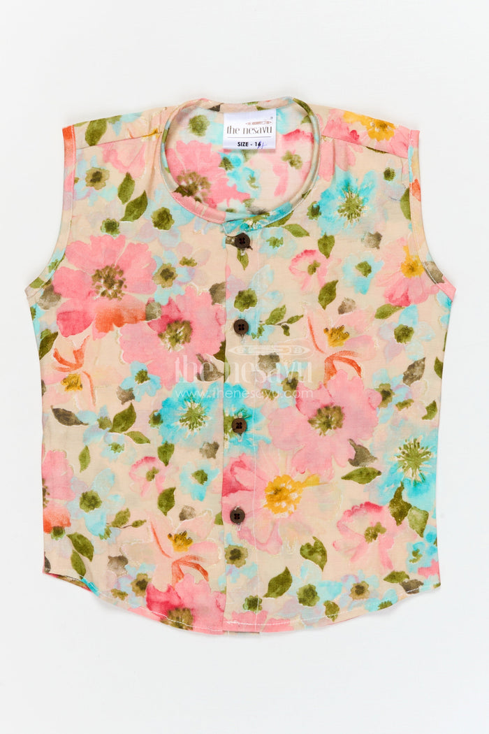 The Nesavu Baby Jablas Floral Print Baby Jabla for Sunny Days and Easy Everyday Wear Nesavu 10 (NB) / Multicolor / Viscose Silk IF041A-10 Nesavu floral baby jabla in breathable modal silk – perfect for summer and everyday dressing