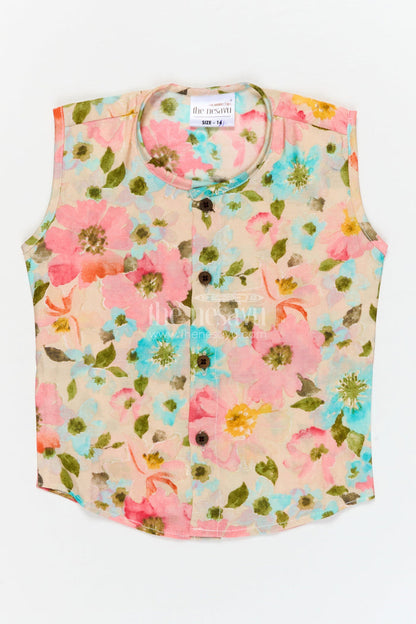 The Nesavu Baby Jablas Floral Print Baby Jabla for Sunny Days and Easy Everyday Wear Nesavu 10 (NB) / Multicolor / Viscose Silk IF041A-10 Nesavu floral baby jabla in breathable modal silk – perfect for summer and everyday dressing