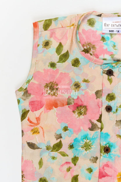 The Nesavu Baby Jablas Floral Print Baby Jabla for Sunny Days and Easy Everyday Wear Nesavu 10 (NB) / Multicolor / Viscose Silk IF041A-10 Nesavu floral baby jabla in breathable modal silk – perfect for summer and everyday dressing