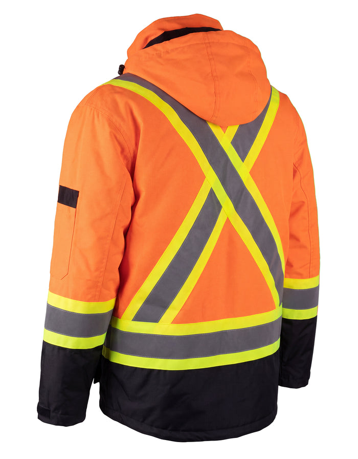 Forcefield 3-in-1 Hi Vis Winter Safety Parka with Removable Black Nylon Puff Jacket
