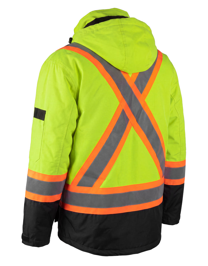 Forcefield 3-in-1 Hi Vis Winter Safety Parka with Removable Black Nylon Puff Jacket