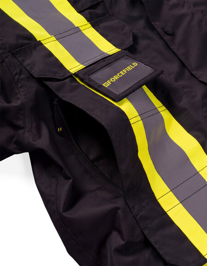 Forcefield 3-in-1 Hi Vis Winter Safety Parka with Removable Black Nylon Puff Jacket