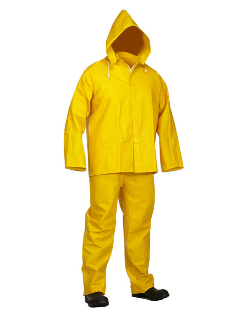 Forcefield 3-Piece Yellow PVC Rainsuit with Fire Resistant Coating