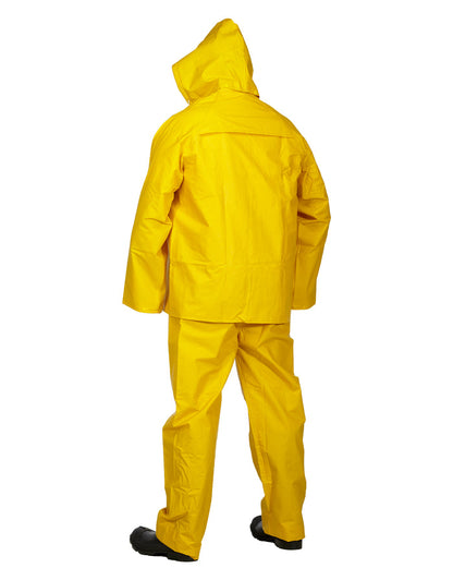 Forcefield 3-Piece Yellow PVC Rainsuit with Fire Resistant Coating