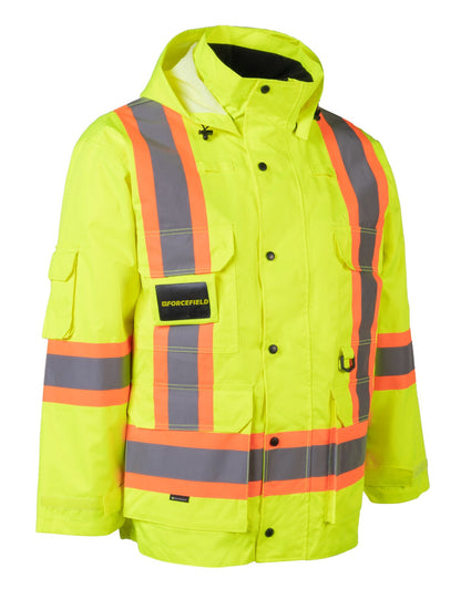 Forcefield 7-in-1 Hi Vis Safety Parka (All Lime)