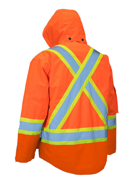 Forcefield 7-in-1 Hi Vis Safety Parka (All Orange)