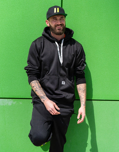 Forcefield Black Pullover Forcefield Logo Sleeve Graphic Hoodie