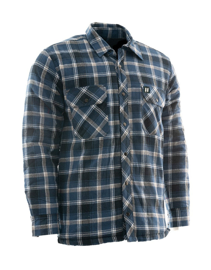 Forcefield Blue Plaid Quilt-Lined Flannel Shirt Jacket