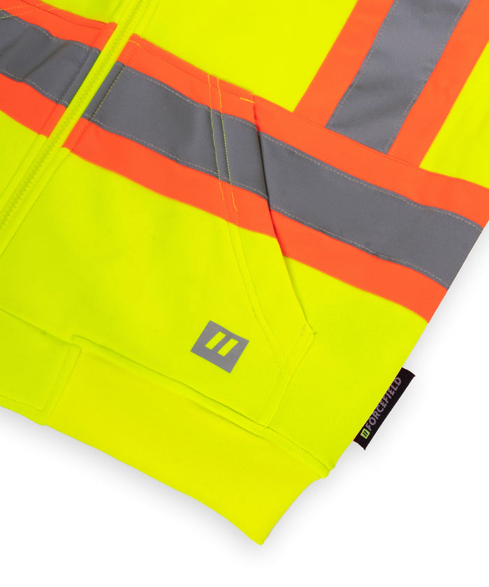 Forcefield Deluxe Hi Vis Safety Hoodie, Detachable Hood