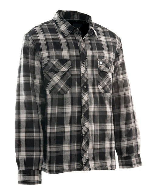 Forcefield Grey Plaid Quilt-Lined Flannel Shirt Jacket