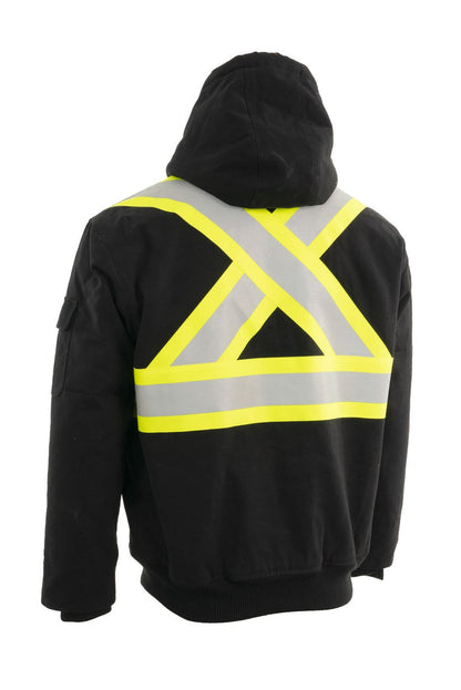 Forcefield Hi Vis Canvas Safety Work Jacket with Sherpa Liner