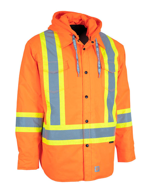 Forcefield Hi-Vis Hoodie Shacket With Detachable Hood