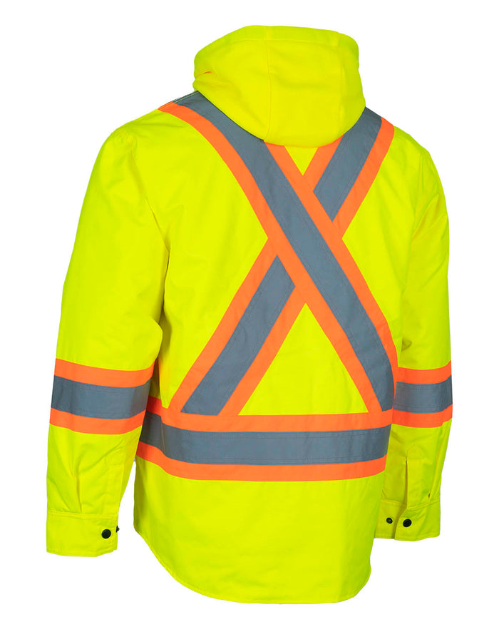 Forcefield Hi-Vis Hoodie Shacket With Detachable Hood
