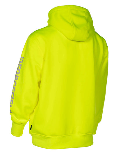 Forcefield Hi Vis Lime Pullover Forcefield Logo Sleeve Graphic Hoodie