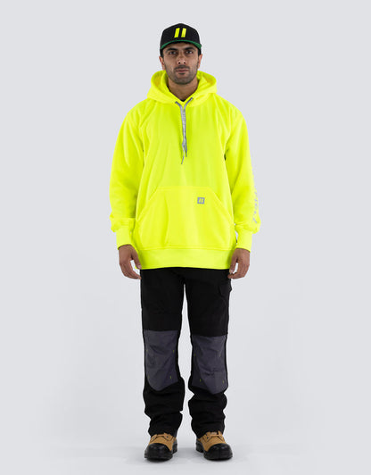 Forcefield Hi Vis Lime Pullover Forcefield Logo Sleeve Graphic Hoodie
