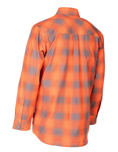 Forcefield Hi Vis Orange Shadow Plaid Unlined Flannel Shirt