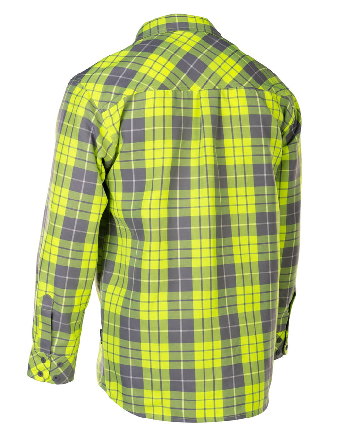 Forcefield Hi Vis Plaid Button-Down Unlined Flannel Shirt