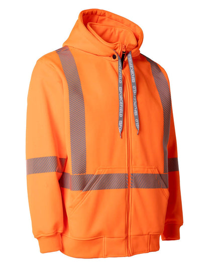 Forcefield Hi Vis Safety Hoodie with Segmented Reflective Tape and Detachable Hood
